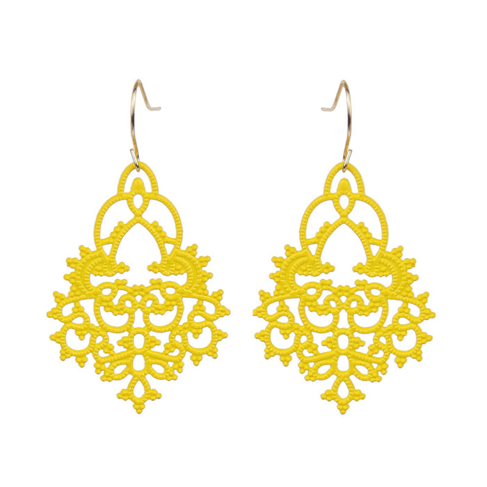 Wholesale Earrings Alloy Macaron Snowflake Hollow Out JDC-ES-momo007