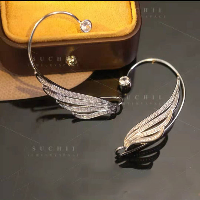 Wholesale feather ear hook ear clip no pierced wearing earrings JDC-ES-Xinx005