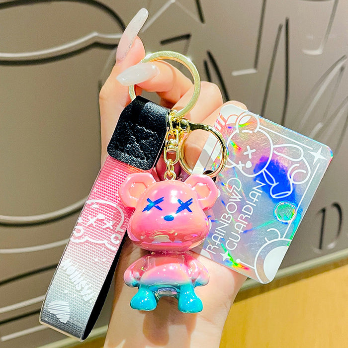 Wholesale Resin Gradient Color Bear Keychain (M) JDC-KC-ManM021