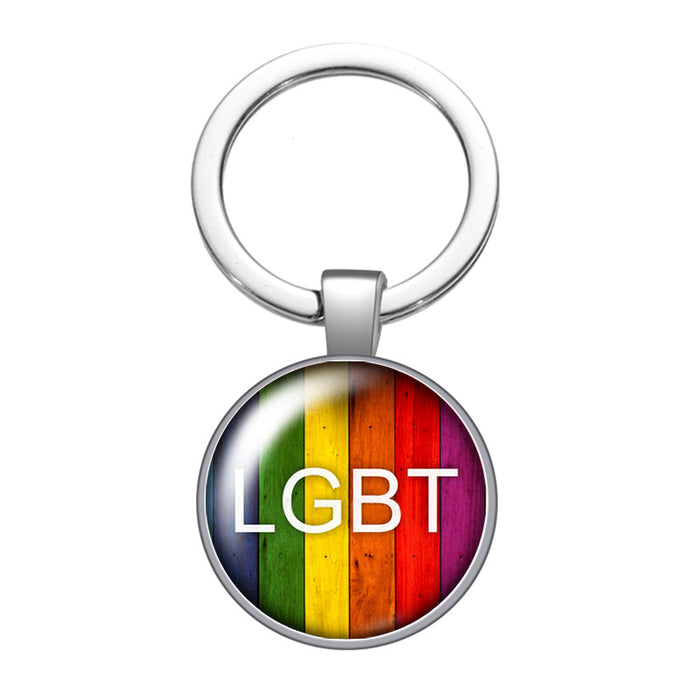 Jewelry WholesaleWholesale Rainbow Flag Gemstone Keychain JDC-KC-CMX001 Keychains 晨墨兮 %variant_option1% %variant_option2% %variant_option3%  Factory Price JoyasDeChina Joyas De China