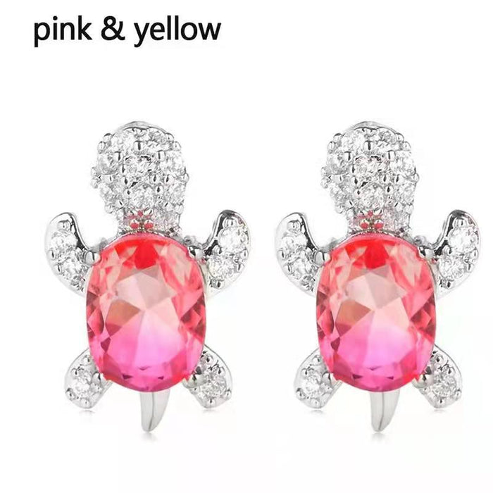 Wholesale Turtle Alloy Diamond Earrings MOQ≥2 JDC-ES-JYS001