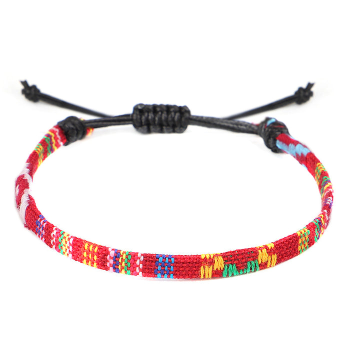 Wholesale Anklet Boho Anklet Hand Braided Rainbow Color Anklet LGBT MOQ≥3 JDC-AS-QiuX002