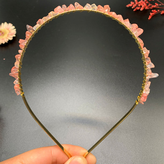 Wholesale Natural Crystal Gravel Crown Headband JDC-HD-ZHIY002