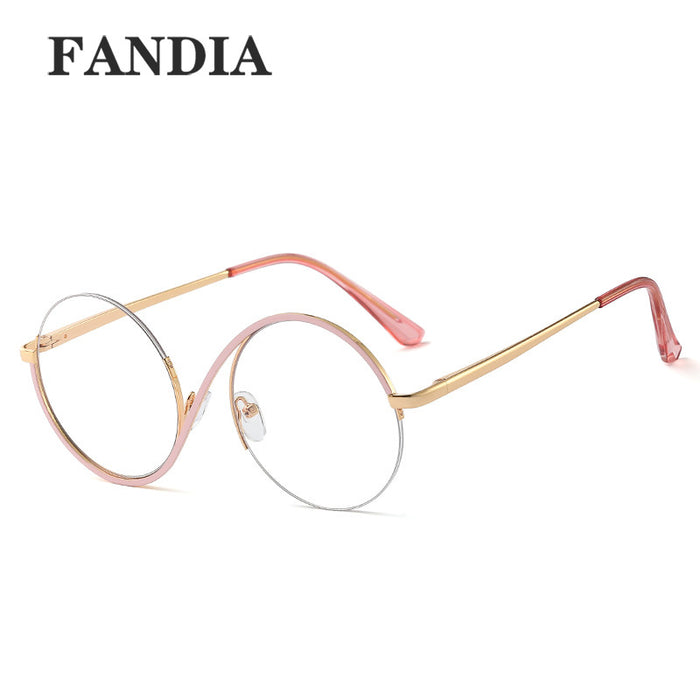 Jewelry WholesaleWholesale Metal Half Frame Anti Blue Light Flat Glasses JDC-SG-FanDY001 Sunglasses 梵蒂雅 %variant_option1% %variant_option2% %variant_option3%  Factory Price JoyasDeChina Joyas De China