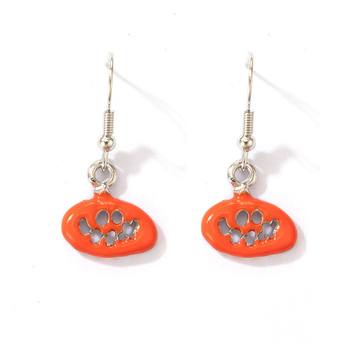 Wholesale Earrings Alloy Ceramic Halloween Scary Skull Earrings JDC-ES-MOM016