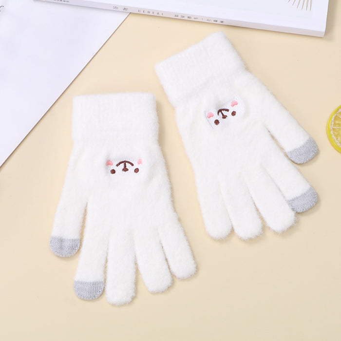 Wholesale Gloves Acrylic Fiber Cute Cartoon Smiley Bear MOQ≥2 JDC-GS-JiaT007