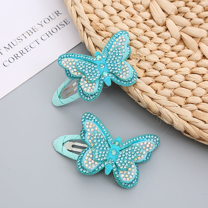 Wholesale Hair Clips Felt Rhinestone Butterfly Kids JDC-HC-WangY001