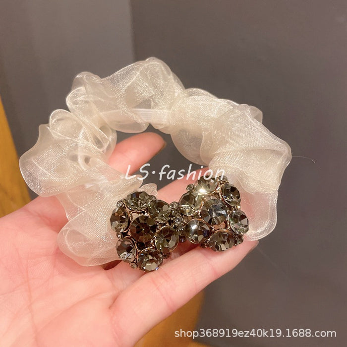 Wholesale Rhinestone Large Intestine Hair Tie Bow Head Rope JDC-HS-LiS011