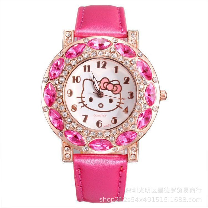 Wholesale Children's Cartoon Belt Set Diamond British Watch  MOQ≥2 JDC-WH-XingDL001