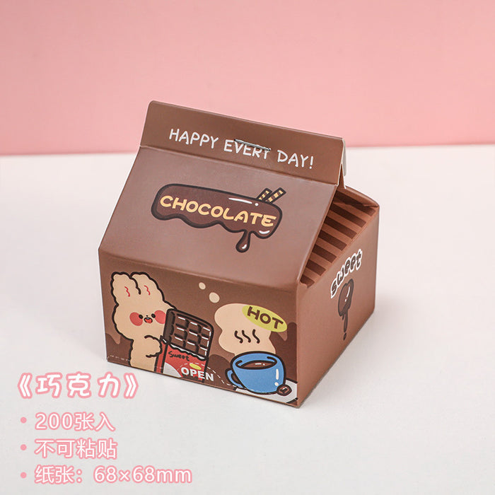 Wholesale Note Milk Carton Cartoon Note Pad MOQ≥2 JDC-ST-dichen006