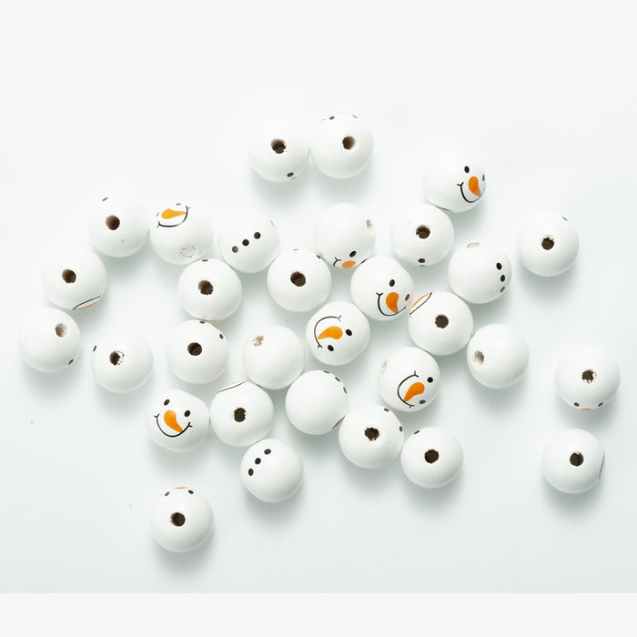 Wholesale Christmas Snowman DIY Accessories Wooden Beads MOQ≥2 JDC-DIY-DJin004