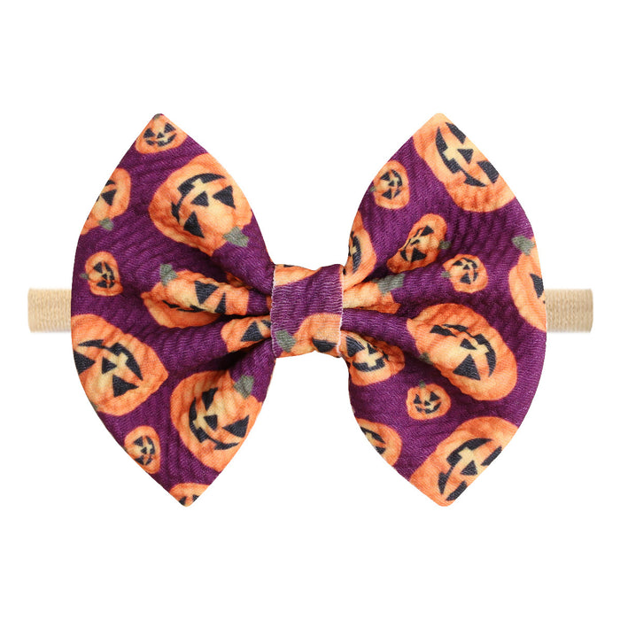 Wholesale Hair Scrunchies Fabric Print Halloween MOQ≥5 JDC-HS-HaiS004