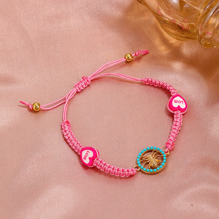 Wholesale Color Adjustable Bracelet Insect Flower Hand Woven JDC-BT-D115