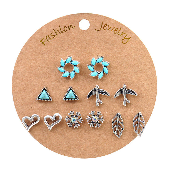 Wholesale Earrings Alloy 6 Pairs Vintage Small Stud Earrings JDC-ES-Yuhong023