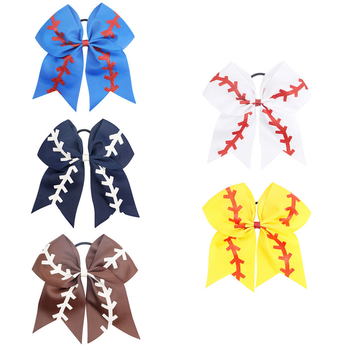 Wholesale hairpin cloth football kids bow baseball cheerleader JDC-HS-Danzuo014