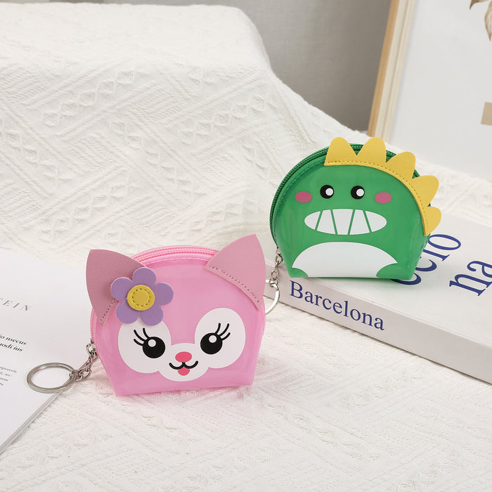 Wholesale random keychain wallets cartoon cute animal pvc coin purse coin bag MOQ≥3 JDC-KC-XiaoKe002