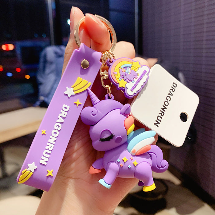 Wholesale genuine unicorn doll keychain car pendant JDC-KC-OShi016