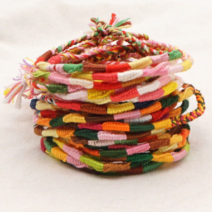 Wholesale Handmade Original Cotton Thread Pure Hand Woven Boho Color Bracelet JDC-BT-HeY017