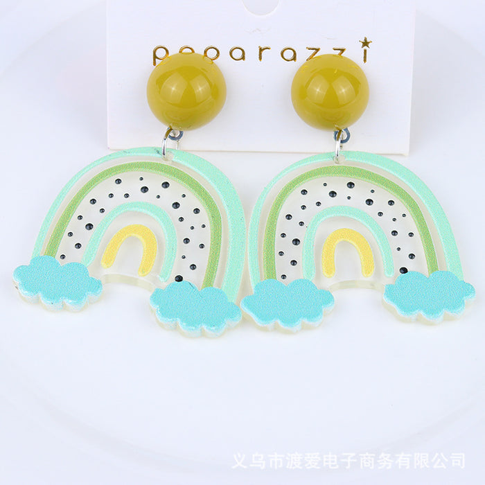 Jewelry WholesaleWholesale cartoon rainbow flower forest temperament acrylic earrings JDC-ES-DUAI003 Earrings 渡爱 %variant_option1% %variant_option2% %variant_option3%  Factory Price JoyasDeChina Joyas De China