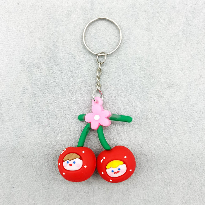 Jewelry WholesaleWholesale Cartoon Cherry Fruit Keychain MOQ≥2 JDC-KC-QiShi014 Keychains 奇释 %variant_option1% %variant_option2% %variant_option3%  Factory Price JoyasDeChina Joyas De China