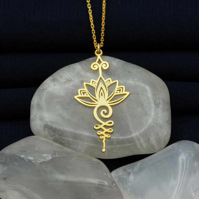 Wholesale Fashion Simple Lotus Flower Necklace JDC-NE-LingY001