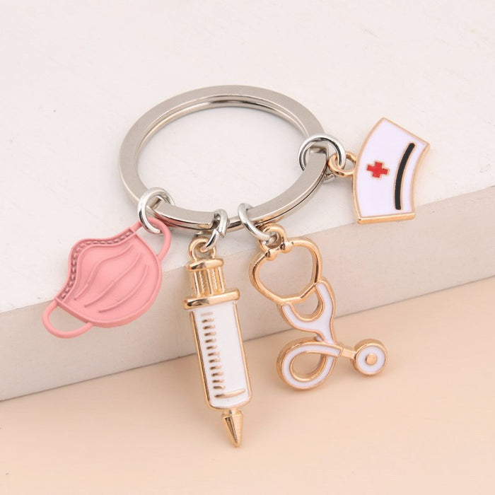 Jewelry WholesaleWholesale Nurse Doctor Syringe Stethoscope Metal Keychain MOQ≥2 JDC-KC-XiangH001 Keychains 湘怀 %variant_option1% %variant_option2% %variant_option3%  Factory Price JoyasDeChina Joyas De China