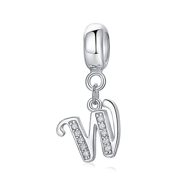 Wholesale 26 English letter pendants sterling silver diy accessories JDC-CS-YZC002