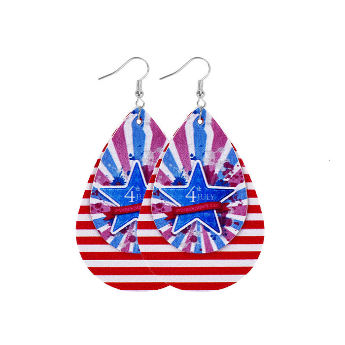 Wholesale goddess image leather earrings flag style JDC-ES-zl062