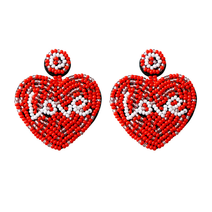 Jewelry WholesaleWholesale LOVE Heart Shaped Rice Bead Earrings MOQ≥2 JDC-ES-GSJM088 Earrings 杰米 %variant_option1% %variant_option2% %variant_option3%  Factory Price JoyasDeChina Joyas De China