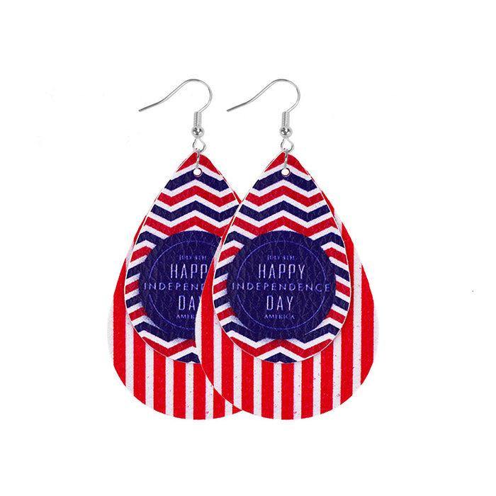 Wholesale goddess image leather earrings flag style JDC-ES-zl062