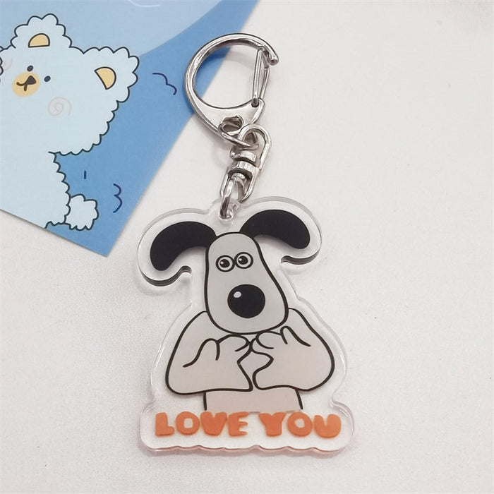 Wholesale niche retro master dog keychain cute acrylic MOQ≥2 JDC-KC-GLun006