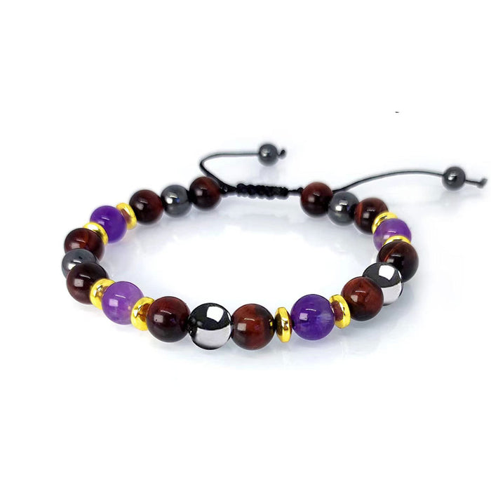 Wholesale Bracelet Natural Stone Tiger Eye Black Gallstone Braided Beads Necklaces Set MOQ≥2 JDC-BT-YuJ001