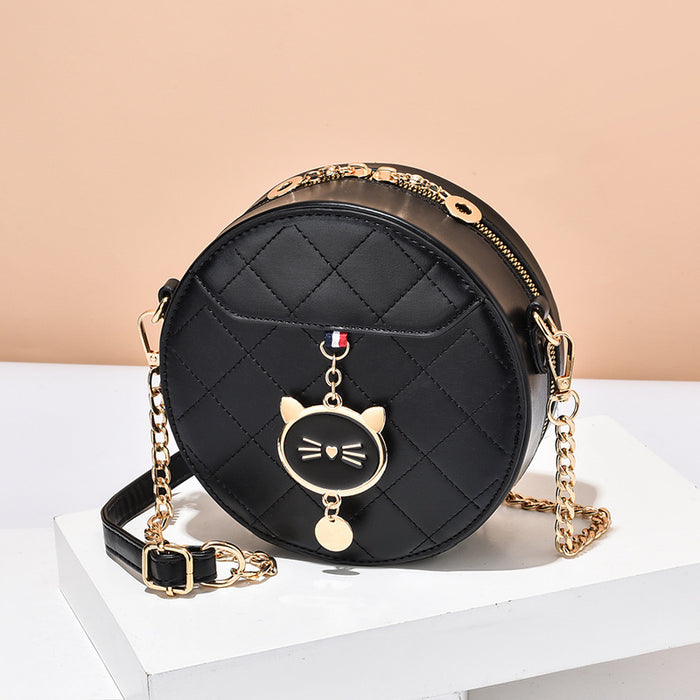 Wholesale Shoulder Bag PU Round Chain Crossbody Portable JDC-SD-Zhip005