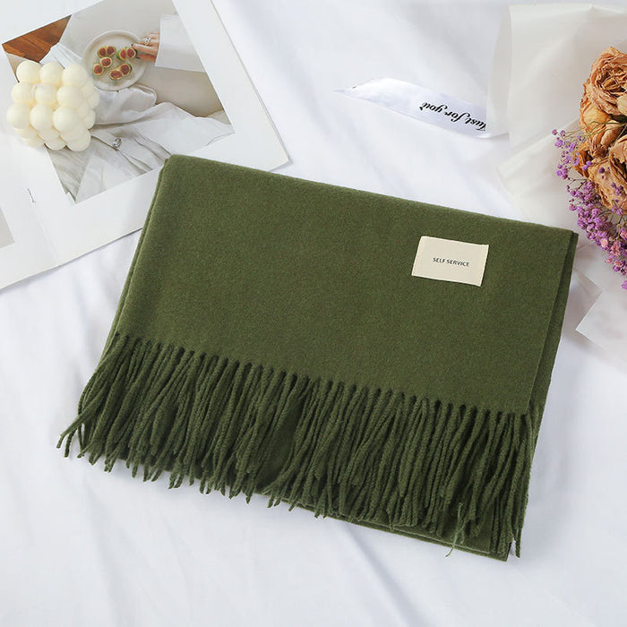 Wholesale Scarf Faux Cashmere Warm Winter Shawl Solid JDC-SF-Qianx005