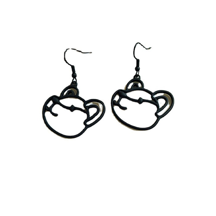 Wholesale Earrings Alloy Cute Creative Black Cartoon Bear JDC-ES-AiMei024