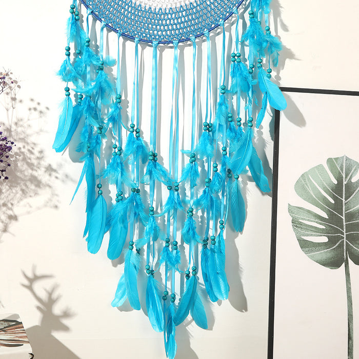 Jewelry WholesaleWholesale Large Dreamcatcher Arrangement Feather Wind Chime Ornament MOQ≥2 JDC-DC-YXuan011 Dreamcatcher 奕萱 %variant_option1% %variant_option2% %variant_option3%  Factory Price JoyasDeChina Joyas De China