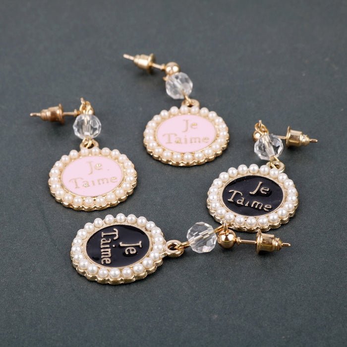 Wholesale Earrings Alloy Round Pearl Diamonds JDC-ES-Dsheng006