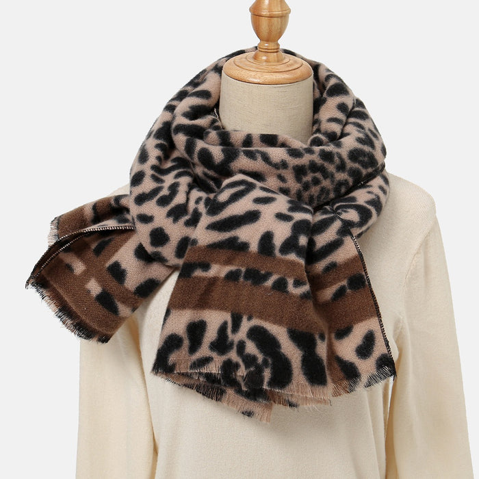 Wholesale Faux Cashmere Leopard Scarf Shawl JDC-SF-WenJ001