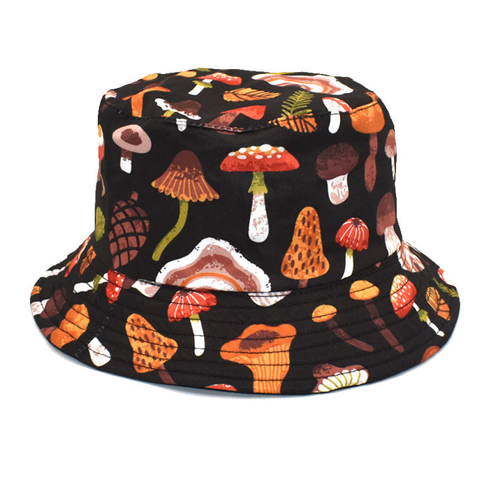 Wholesale hat fabric colorful mushroom pattern fisherman hat casual sunshade MOQ≥2 JDC-FH-ShunMa005