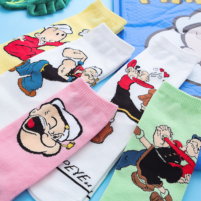 Wholesale cartoon couple tide socks Korean trend spinach popeye socks MOQ≥5 JDC-SK-ZQB010