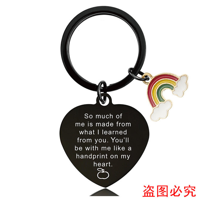 Jewelry WholesaleWholesale teachers' Day graduation gift engraved stainless steel keychain JDC-KC-GangGu035 Keychains 钢古 %variant_option1% %variant_option2% %variant_option3%  Factory Price JoyasDeChina Joyas De China