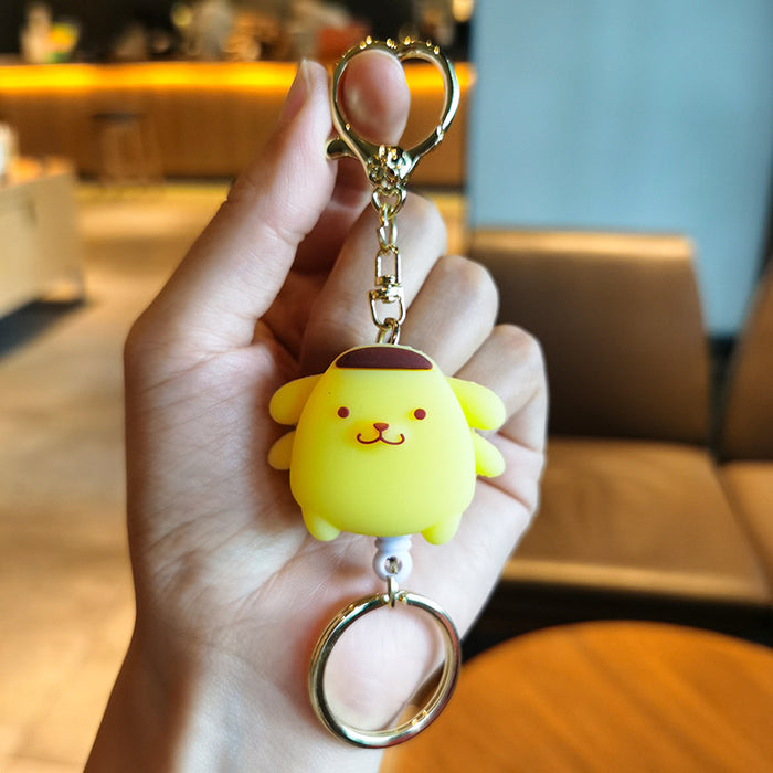 Wholesale Cartoon Silicone Retractable Keychain (M) MOQ≥2 JDC-KC-YMeng006