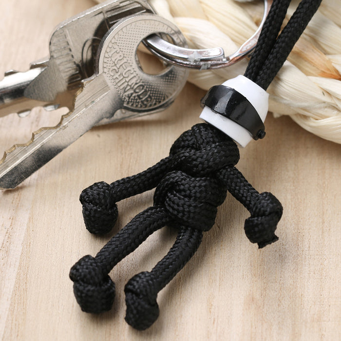 Wholesale Black Biker Buddy Paracord Polyester Keychain (M) MOQ≥5 JDC-KC-MiaoY011