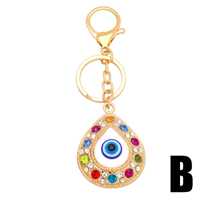 Wholesale Keychains For Backpacks creative big eyes key chain pendant metal keychain kca36 JDC-KC-AS002