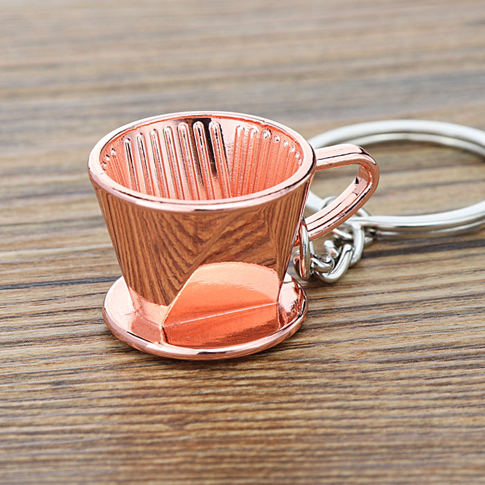 Wholesale Coffee Cup Moka Pot Coffee Appliance Zinc Alloy Keychain MOQ≥2 JDC-KC-XunXin006