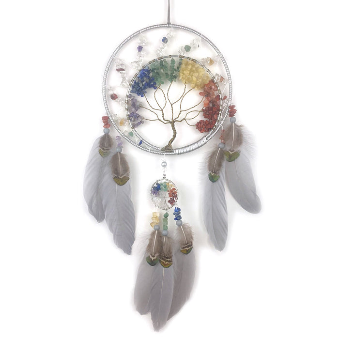 Wholesale high-grade crystal stone tree of life dreamcatcher hand-woven MOQ≥2 JDC-DC-YanEn001