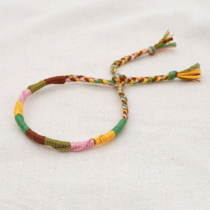 Wholesale Handmade Original Cotton Thread Pure Hand Woven Boho Color Bracelet JDC-BT-HeY017