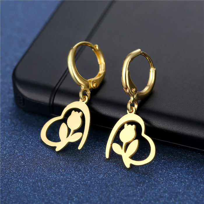 Jewelry WholesaleWholesale stainless steel 18K Gold Heart Earrings JDC-ES-Mingm029 Earrings 敏萌 %variant_option1% %variant_option2% %variant_option3%  Factory Price JoyasDeChina Joyas De China