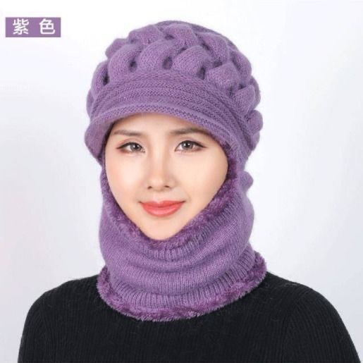 Wholesale Hat Wool Winter Fleece One-piece Knitted Hat JDC-FH-BXY001