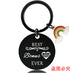 Jewelry WholesaleWholesale Stainless Steel Round Plate Mother's Day Rainbow Metal Keychain JDC-KC-GangGu011 Keychains 钢古 %variant_option1% %variant_option2% %variant_option3%  Factory Price JoyasDeChina Joyas De China